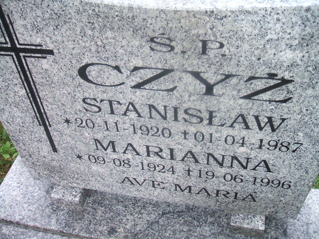 Stanisław CZYŻ 1920 Szklarska Poręba - Grobonet - Wyszukiwarka osób pochowanych