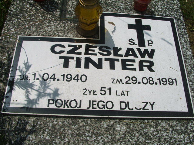 Czesław TINTER 1940 Szklarska Poręba - Grobonet - Wyszukiwarka osób pochowanych