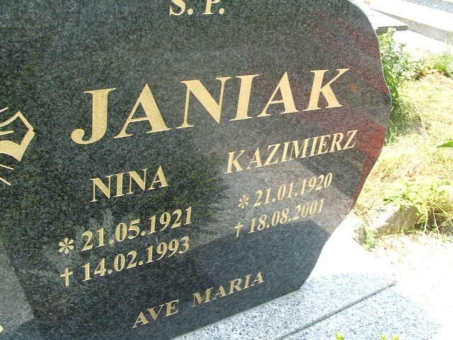 Nina JANIAK 1921 Szklarska Poręba - Grobonet - Wyszukiwarka osób pochowanych