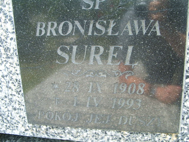 Bronisława SUREL 1908 Szklarska Poręba - Grobonet - Wyszukiwarka osób pochowanych