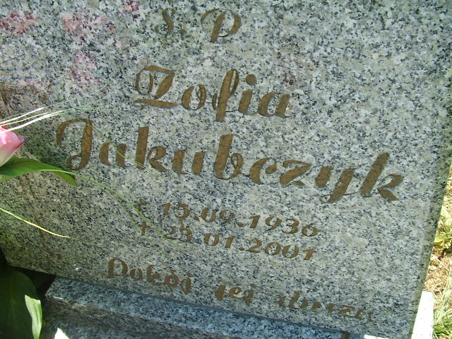 Zofia JAKUBCZYK 1930 Szklarska Poręba - Grobonet - Wyszukiwarka osób pochowanych