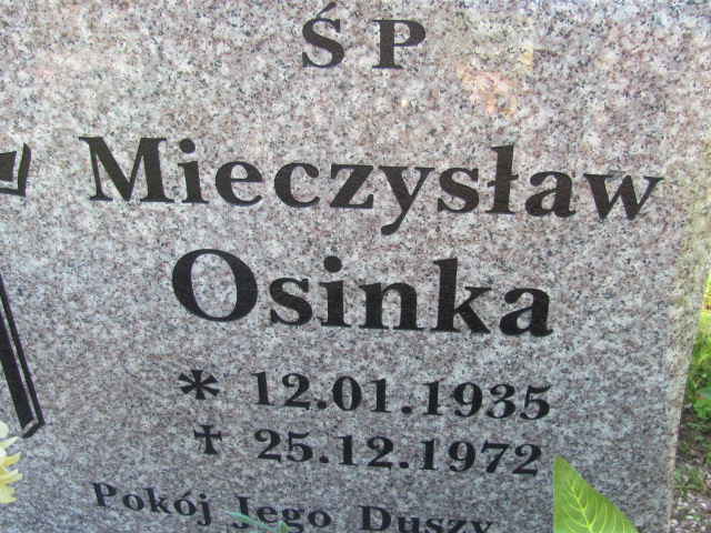Mieczysław OSINKA 1935 Szklarska Poręba - Grobonet - Wyszukiwarka osób pochowanych