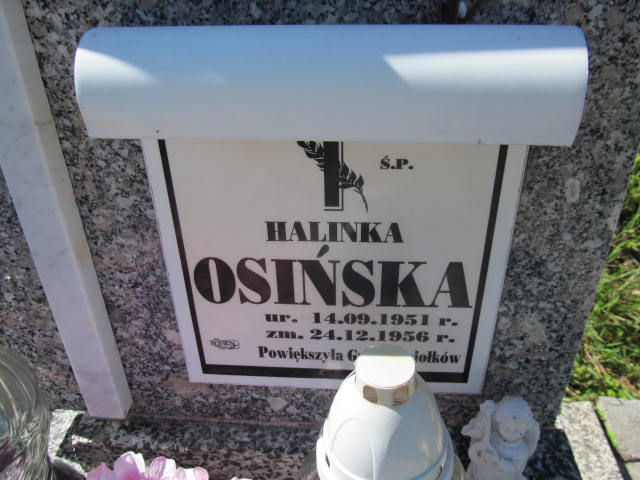 Halina OSIŃSKA 1951 Szklarska Poręba - Grobonet - Wyszukiwarka osób pochowanych